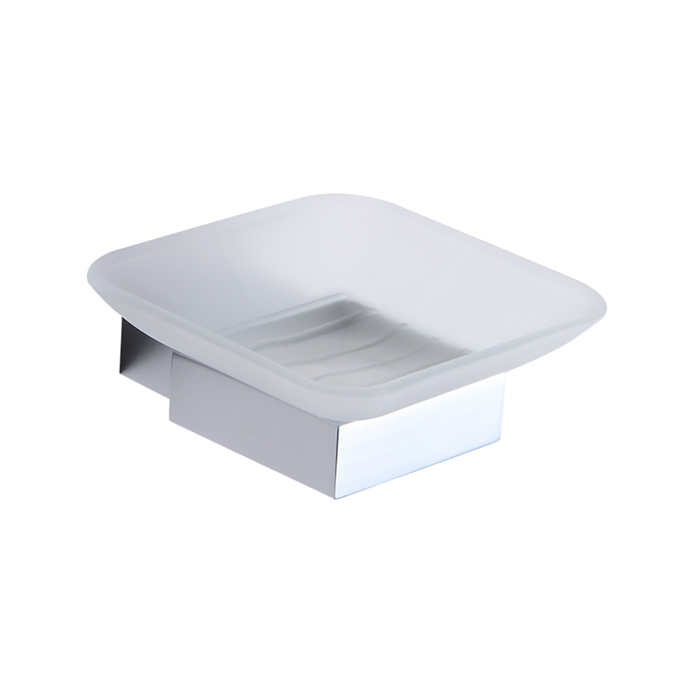 OJ-G1413L 젖빛 유리 비누 접시 홀더 현대 비누 접시 벽 마운트 사각형 비누 홀더 목욕 및 샤워 황동 욕실 액세서리