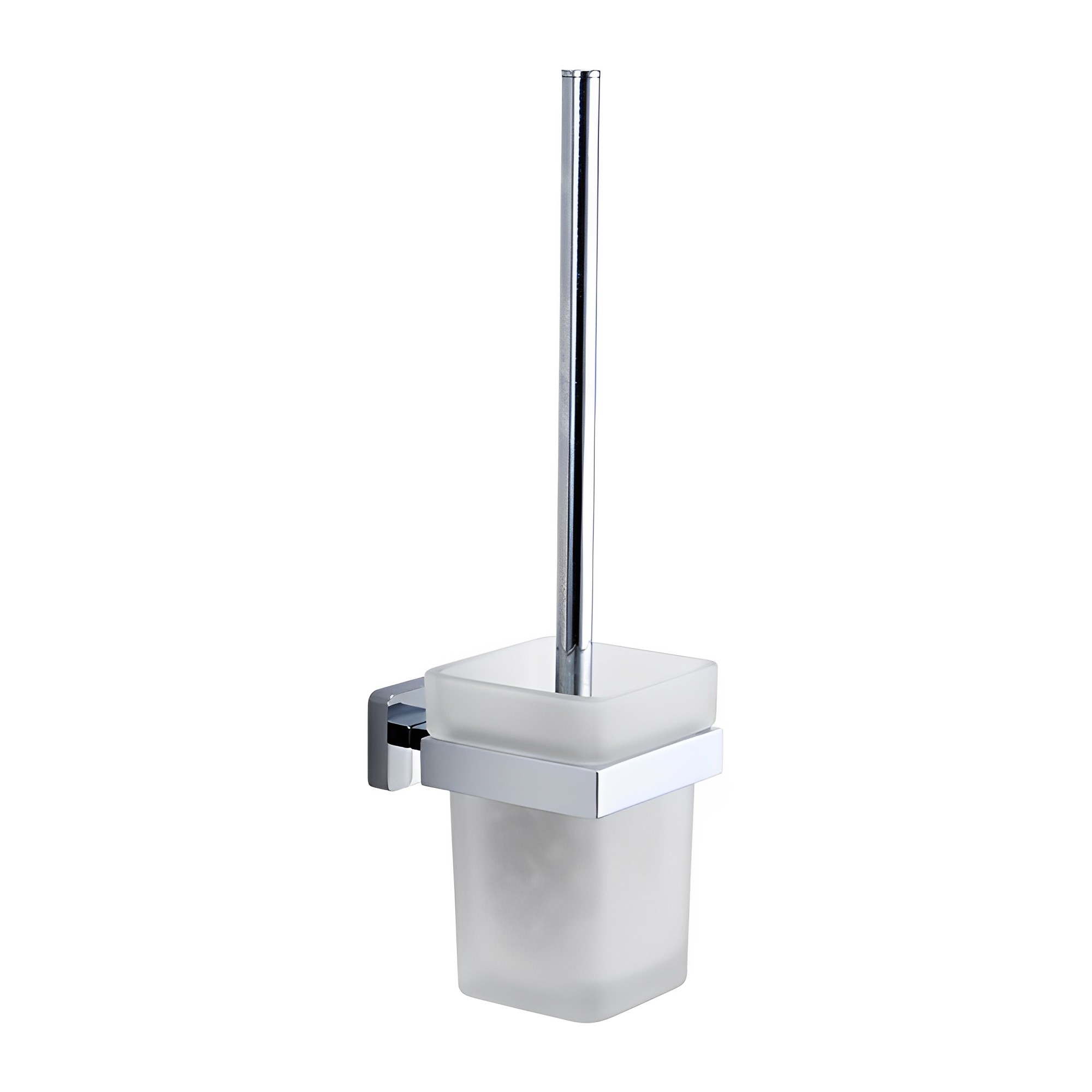 OJ-G1119L 화장실 브러시 홀더 크롬 도금 벽 유리 용기 아연 합금 욕실 액세서리와 함께 장착